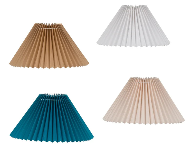 Lighting Accessory Modern E27 Table Lamp with Creative Pleated Fabric Lampshade Eye-Protection Design