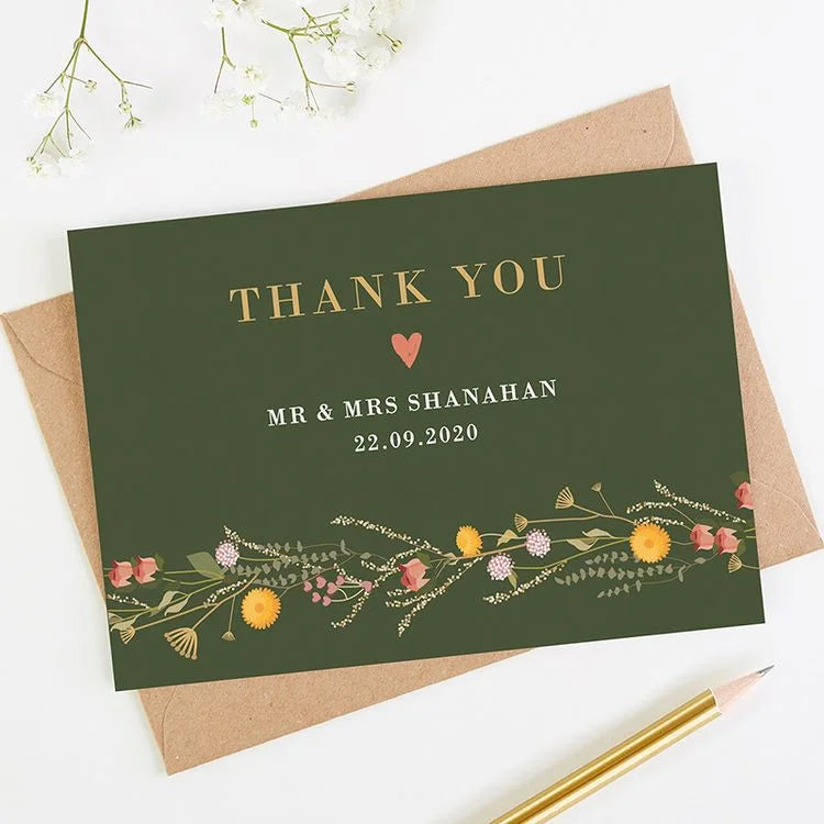 Custom Engraved Stainless Steel Metal Greeting Gift Card Thank You Card Wallet Insert