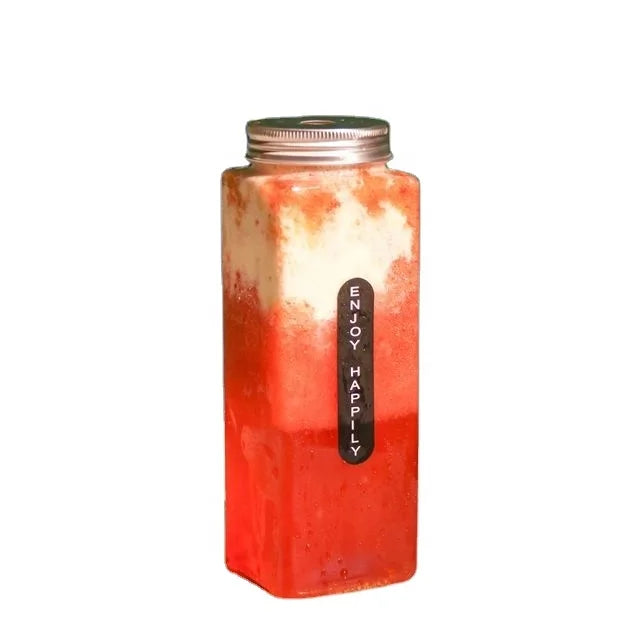 Food Grade 500ml Plastic PET Empty Beverage Bottle for Juice Milk Tea Water Soda Energy Drinks Cap with Brush Seal