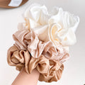Retro Oversized 18cm Solid Color Fabric Elastic Hair Ties Accessories Big Stain Silk Women Scrunchies