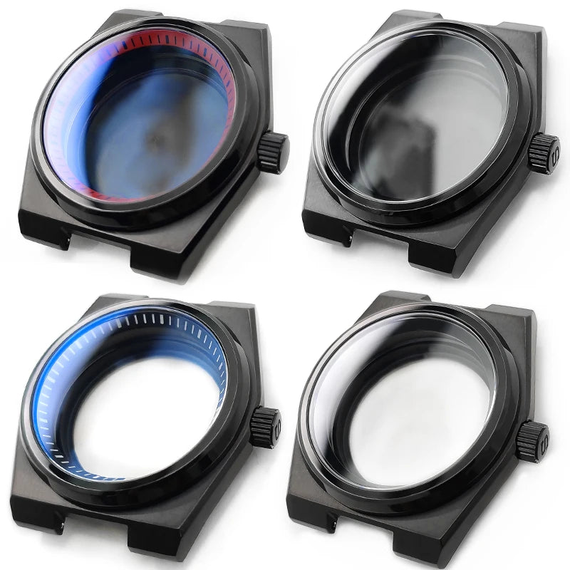 Black Stainless Steel PRX Watch Case Set SKX007/009 NH35 36 Movement 3'o Clock Sapphire Glass CaseBack Chapter Ring Part