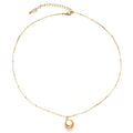 French Style Minimalist 18K Gold Plated Necklace INS Trendy Natural Pearl Pendant Necklace for Women
