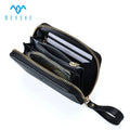 Custom Black Leather Mini Wallet Purse for Girls Cute Student Coin Bag with Luxury Metal Zipper Card Holder