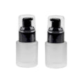 Factory Wholesale Luxury Frosted Glass Lotion Bottle 50ml Refillable Flat Shape with Pump for Hair Body Cosmetics
