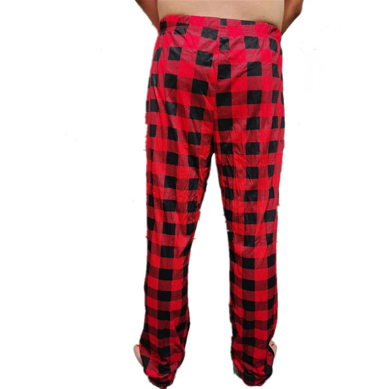 Drop Shipping Wholesale Christmas Men's Pajama Pants Casual Lounge Trousers Sleep Bottoms Plaid Pajama Pant With Pockets