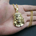 2026 European and American Fashion Hip Hop Stainless Steel 18K Gold Diamond Image Pendant Religious Jewelry Necklace With Chain