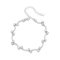 925 Silver Bracelet for Women Fashion 925 Silver Plated Bracelet Sweet Amethyst Bracelet