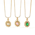 Best Selling Stainless Steel 18K Gold Plated Diamond Rhinestones Cubic Zirconia Pendant Necklace for Women Tarnish Free