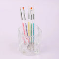 Multi-functional 5-Piece Nail Art Brushes Set Double-Ended Drilling Pens Liners New Nylon Material for Perfect Nails