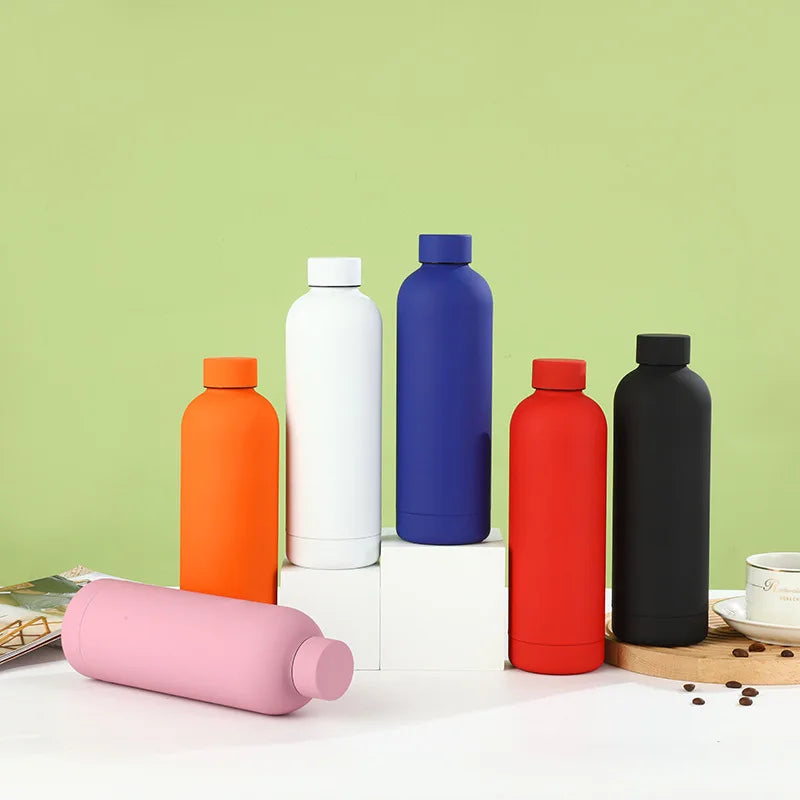 Custom Lid 500ml Double Wall Stainless Steel Small Mouth Water Bottle with Vacuum Insulation