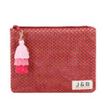 Manufacturer Custom Personalized Straw Zipper Cosmetic Pouch Bag with Colorful Tassel Natural Bohemia Style Boutique Gift Bags