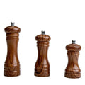 Manual Bamboo Salt and Pepper Grinders Set Wooden Pepper Mills Shakers with Ceramic Rotor Strong Adjustable Coarseness