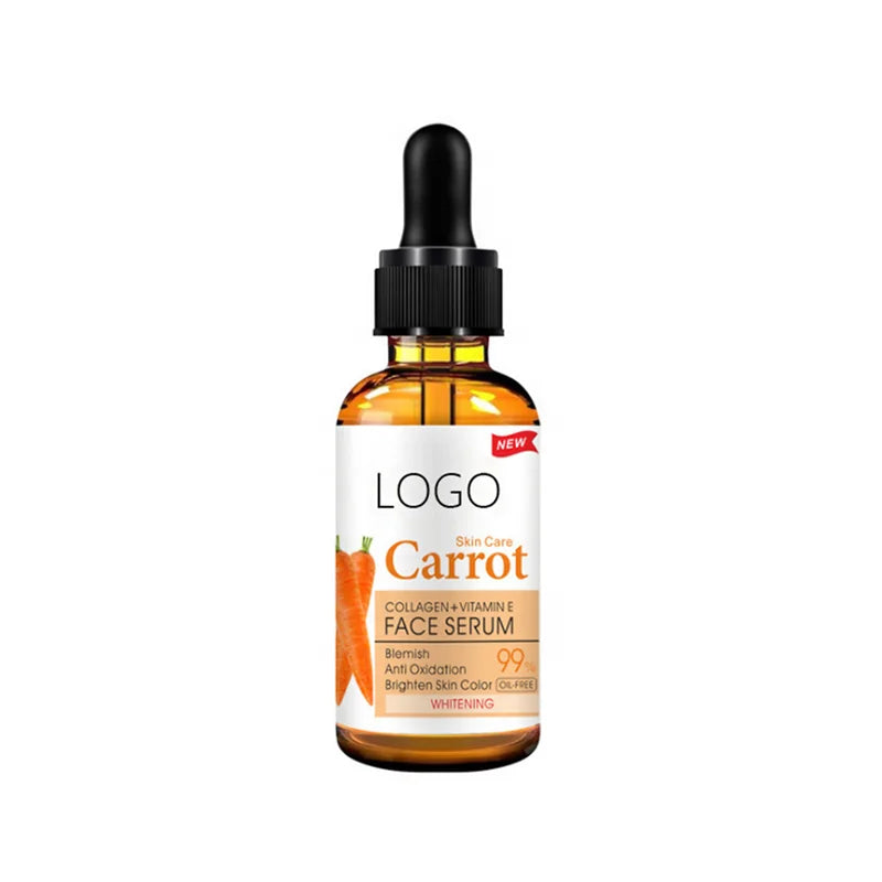 Private Label Carrot Face Serum Whitening Vitamin E Serum for Skin Face Collagen Serum