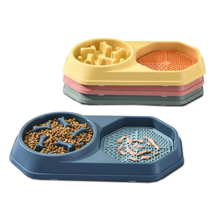 Food Bowl Dog Cat Pet Food Mat Dog Feeding Mat for Food Water Silicone Dog Slow Feeder Licking Bowl