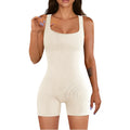 Summer Sports Bodysuit Breathable One-Piece Yoga Dress for Dance & Exercise Waist-Trimming Stretch Jumpsuit