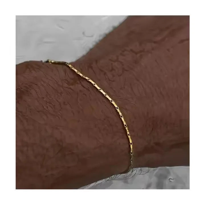 EManco Wholesale Jewelry Wire Chain Bracelet Fashion Men's White Gold Men Stainless Steel Bracelet MAN025