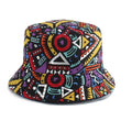Men Women Reversible Sun Fisherman Hat Vintage Print Panama Bucket Hat Retro Hip Hop Cap