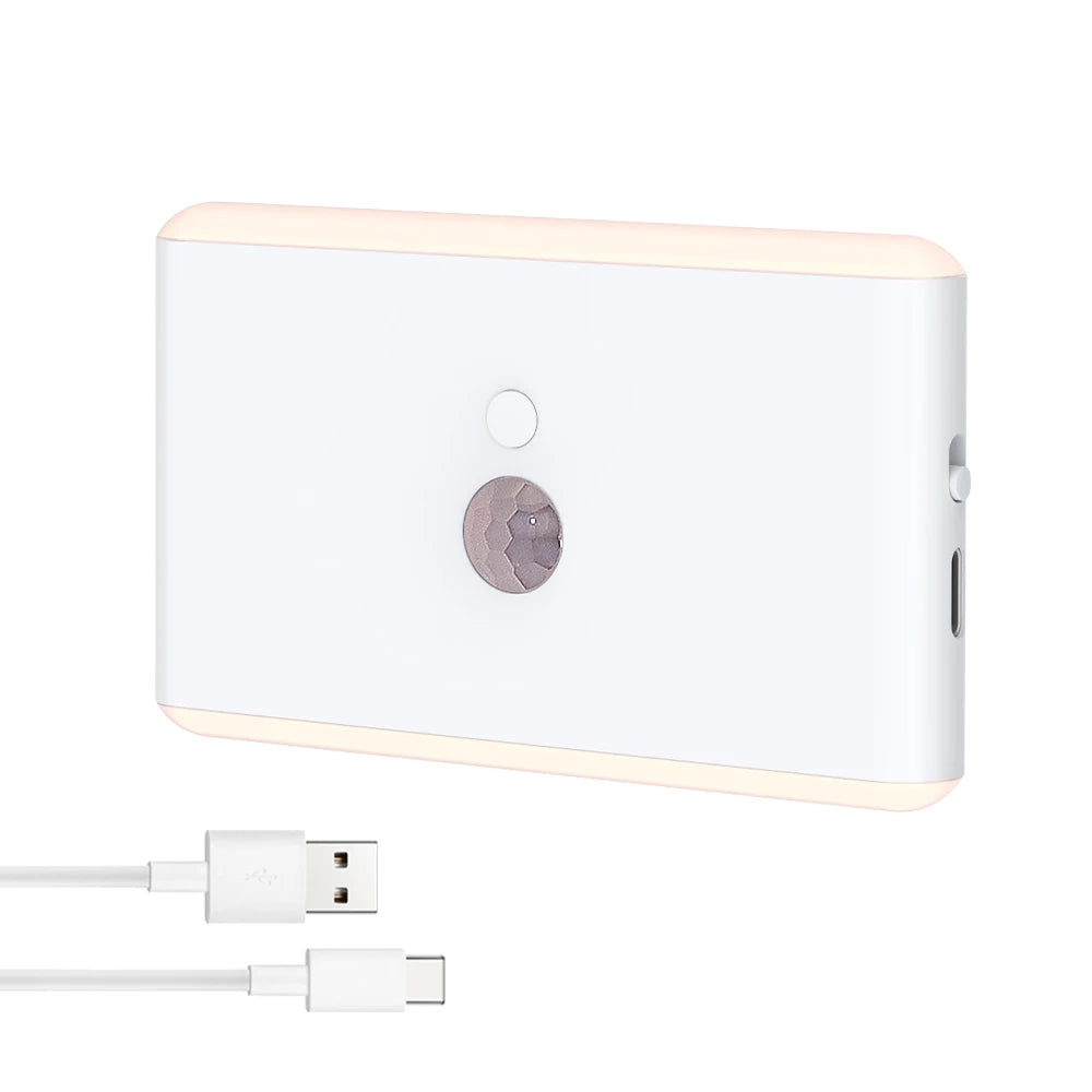 Smart Wireless USB Rechargeable Wall Night Lights With Motion Sensor Upper and Lower Glow Eyes Protect Lamp for Bedroom Drawer