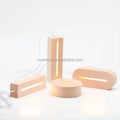 Durable Light Control Dc 5V Wooden Rectangle Led Luminous Base Romantic Night Light for Decoration