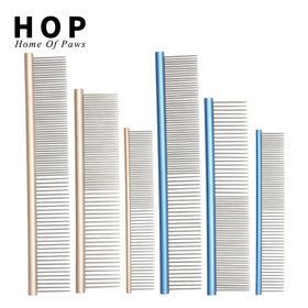 Factory Wholesale Stainless Steel Pin Cat Hair Comb Pet Dog Flea Comb Colorful Grooming Teeth Comb