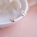 Sweet Bear Earrings 925 Sterling Silver Rose Gold Hollowed-out Glossy Mini No-pick Students 2022 New Fashion