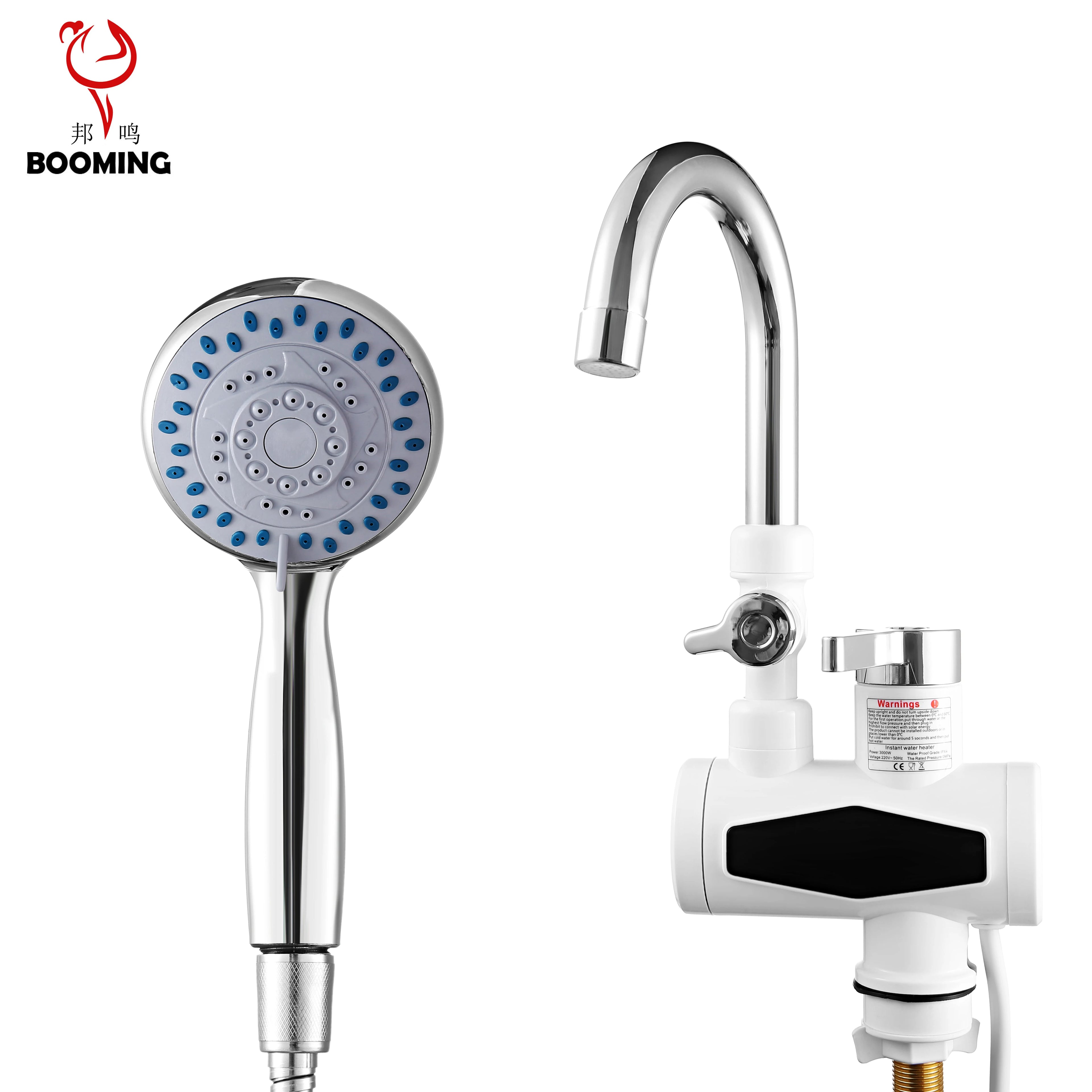 BOOMING Brand 3000W Kitchen Bathroom Crew Electric LED Digital Display Hot Water Heating Faucet
