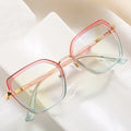 97711 Fashion Polygon Square Double Color Women Glasses Frames Clear Anti Blue Light Men Optical TR90 Metal Frame