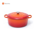 Enamel Cast Iron Dutch Oven Heavy Duty Casserole Pot With Lid Oven Safe Kitchen Cookware Heat Retention Durable Cooking Pot