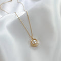 Ins Minimalist Gold Plated Link Chain Entangle  Clear Zircon Simulation Pearl Necklace