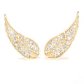 Gemnel New Arrivals 925 Silver 14karat Gold Diamond Wing Stud Earrings Women