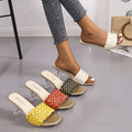 Women's Weave Transparent High Heel Sandals Ladies Slipper 105