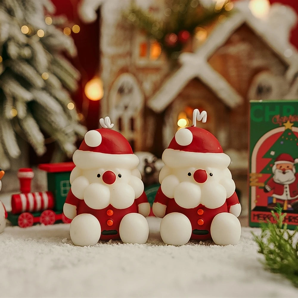 Hot Sale Handmade Custom Cute Christmas Aromatherapy Candle Novelty Santa Claus Home Decor Paraffin Soy Wax Scented Candles