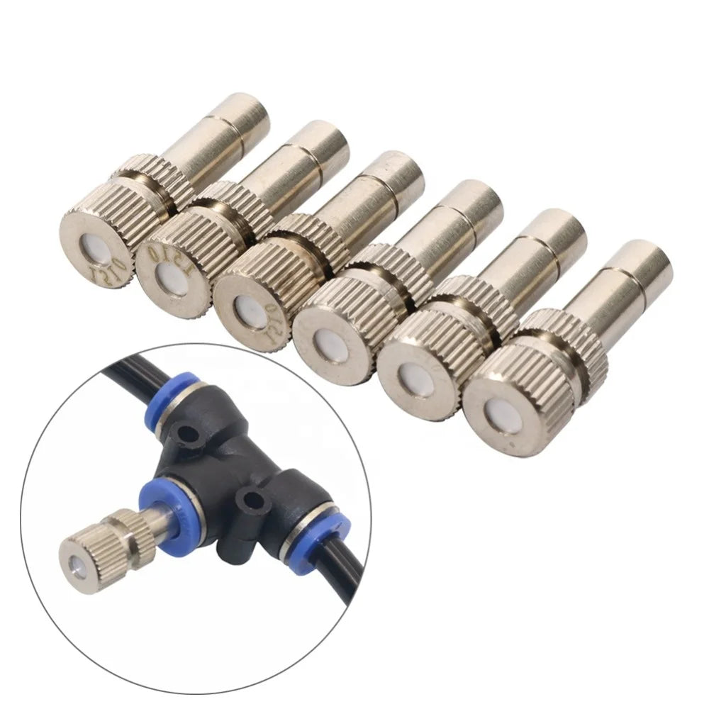 0.2-0.8mm Hole Spray Atomizing Nozzles 6mm Low Pressure Fine Misting Disinfection Cooling Nozzle