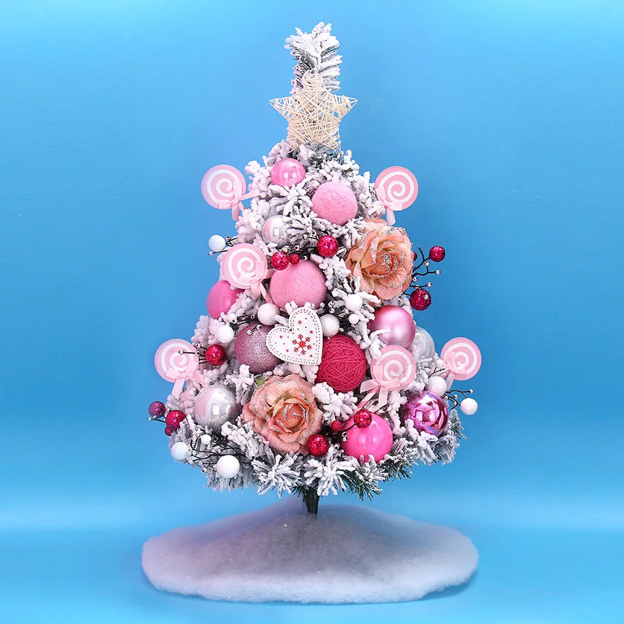 60cm Snow Christmas Tree Red Package Decoration Christmas Tree Table Window Decoration Christmas Tree