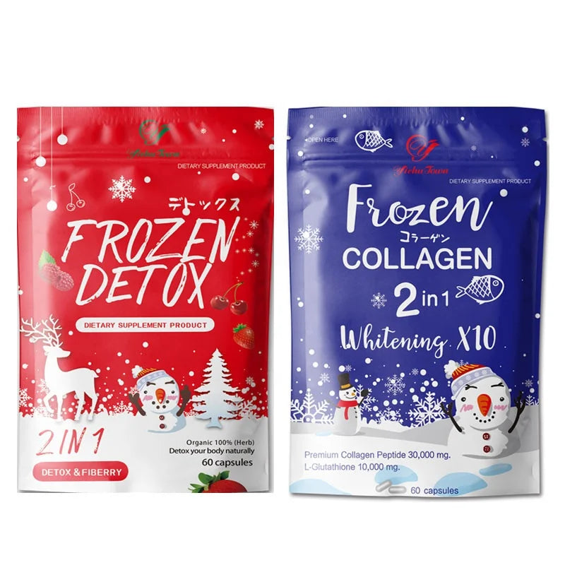 Chinese Skin Frozen Collagen Detox Whiten 2-in-1 Dark Skin Supplements Adult Herbal Capsules