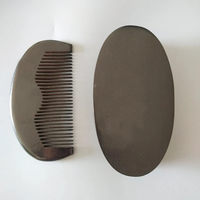 Dishi Custom logo Black Beech Boar Bristle Hair Beard Brush and Beard Comb Set