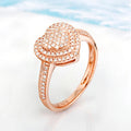 Wedding Rings Genuine 18 Carat Gold Natural White Diamond Heart Shape Real 18k Gold Diamond Ring Women Engagement