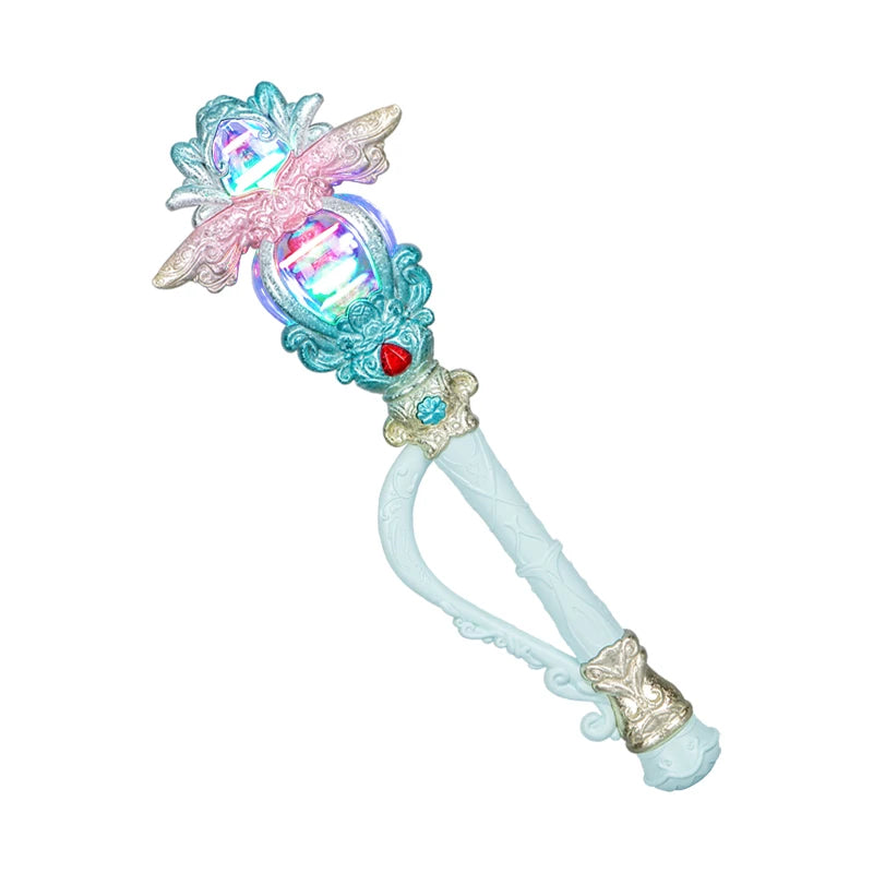 Princess Magic Wand With Light and Music Glowing Spinning Stick Toy for Girl Fairy Glitter Flashing Toys Girl's Gift Magic Staff