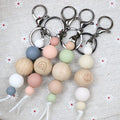 2024 Wholesale Handmade Fashion Portable Boho Beaded Keychain Cartoon Style Silicone Bead Keychain
