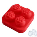 4 Cavity Easy Release Large 3D Rose Popsicle Ice Cream Silicone Mold Rose Ice Cube Mold