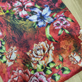 New Floral Design Mulberry Silk Fabric Print Plain Style for Girls' Sleepwear and Home Textiles for Bedding and Dresses