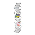 Portable z-type aluminum fold-up literature stands indoor advertising display brochure floor stand with A4 size