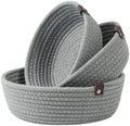 3 Pack Cotton Rope Basket Fruit Storage Trays  Coffee Table Decor Small Rope Basket