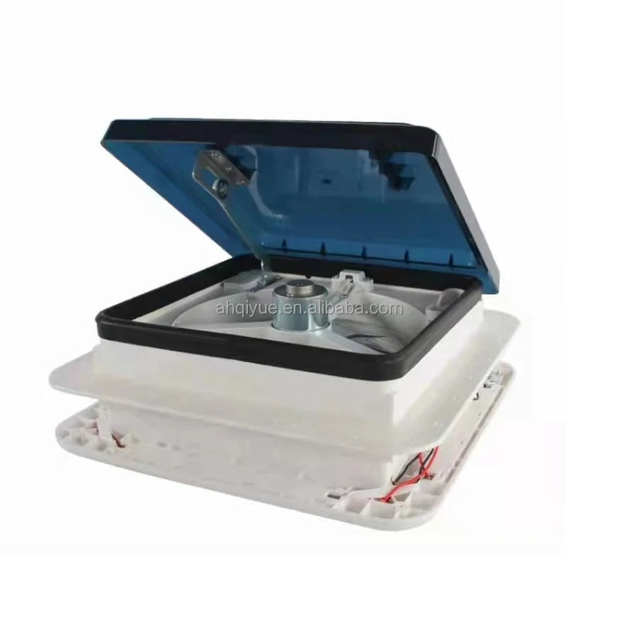 Wholesale  280x280mm 12V Manual Caravan Motorhome Exhaust Fan Roof Hatch With LED Lights