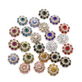 China Factory Custom Metal Buttons Flower Diamante Crystal Rhinestone Ring Buckles for Clothes