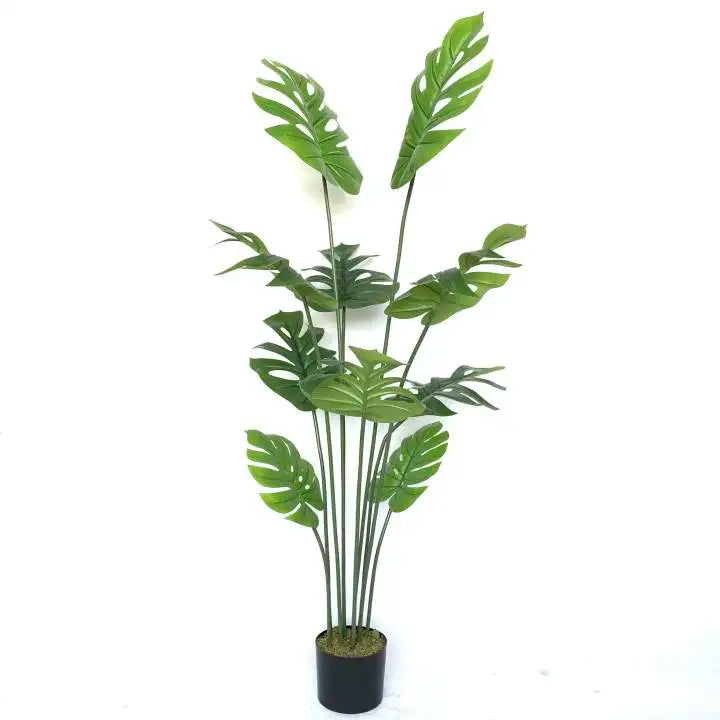 150CM 5ft Simulation Trees Decorative Plastic Monstera Trees Plastic Artificial Plants Home Decor Indoor