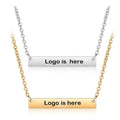 Personalized 316L Bar Necklace Gold Stainless Steel Necklace Customized Nameplate Couple Mother's Day Gift Necklace of Custom