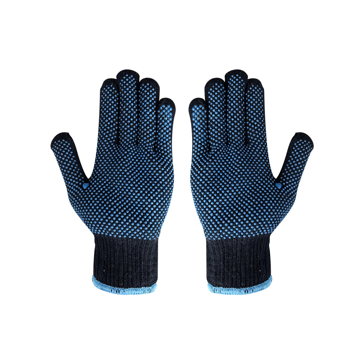 Double Sided PVC Coated Cotton Safety Work Gloves Reusable Knitted Work Gloves