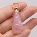 Hongzhuo Healing Rose Quartz Perfume Bottle Pendants Chakra Crystal Essential Oil Diffuser