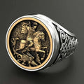 Nordic Viking Celtic Compass Vintage Graffiti Thai Silver Plated Ring